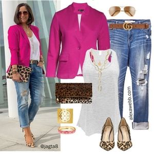 NWOT Nine West Women's Collarless Open-Front Blazer